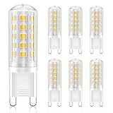 BRVHOZX G9 Led Bulb Warm White, 4W, 450LM, 3000K, Equivalent to 40W Halogen, No Flicker, Non-Dimmable, 360°Beam Angle, AC 110-130V, Bi-pin Ceramic Base G9 Led Light Bulbs for Home Lighting-6Pcs