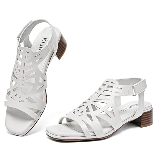 Ruiee Wide Width Wedge Sandals for Women, Comfortable Ankle Strap Open Toe Summer Shoes Platform Wedge Dressy Women Sandals. 7 X-Wide Beige 8012