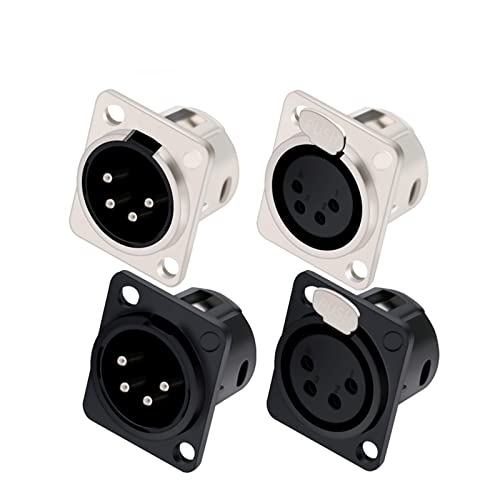 Connecteur XLR 4 broches mâle femelle pour châssis micro et câble terminal audio