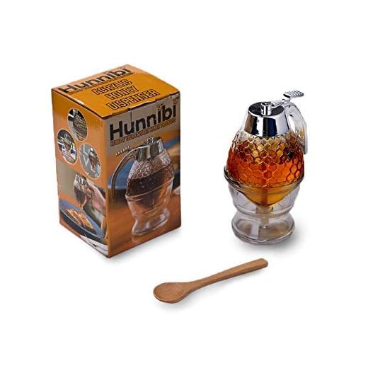 Hunnibi - No Drip Honey Dispenser, Acrylic Shatter Proof Syrup Pot Jar Container