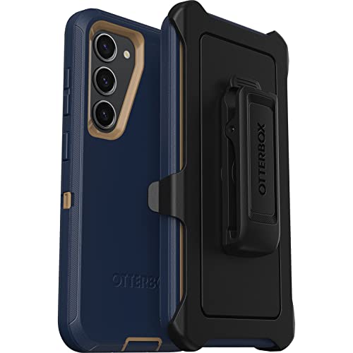Otterbox Galaxy S23 Defender Series Case - Blue Suede Shoes (Blue), Rugged & Durable, With Port Protection, Includes Holster Clip Kickstand #TOP12