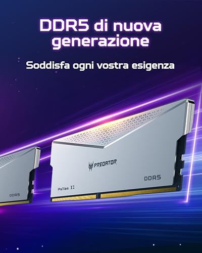Acer Predator Pallas II DDR5 RAM 32GB (16GBx2) 6000MHz CL36 - Intel XMP 3.0 & AMD Expo - Memoria per computer gaming (Nero) - RAM - Immagine 2