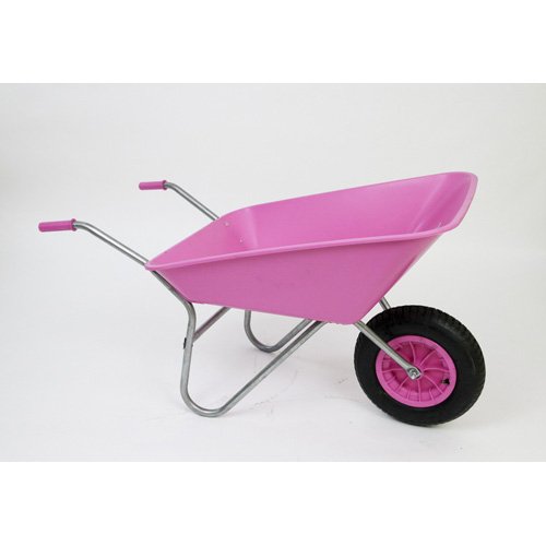 Pink Bull Barrow Picador Plastic Wheelbarrow - 85 litre Pan