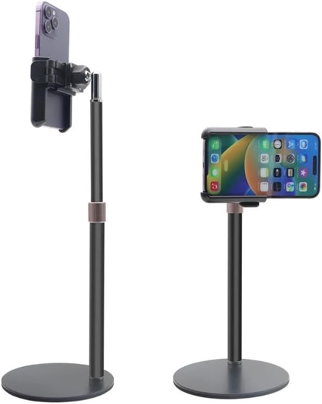 Semi-Conductor Cell Phone Cooler with Cooling Chip Universal Mobile Phone Cooling Fan for iPhone Android Smartphones Gaming Tiktok Live Streaming Car Driving Outdoor Vlog (Black Adjustable Stand*1)