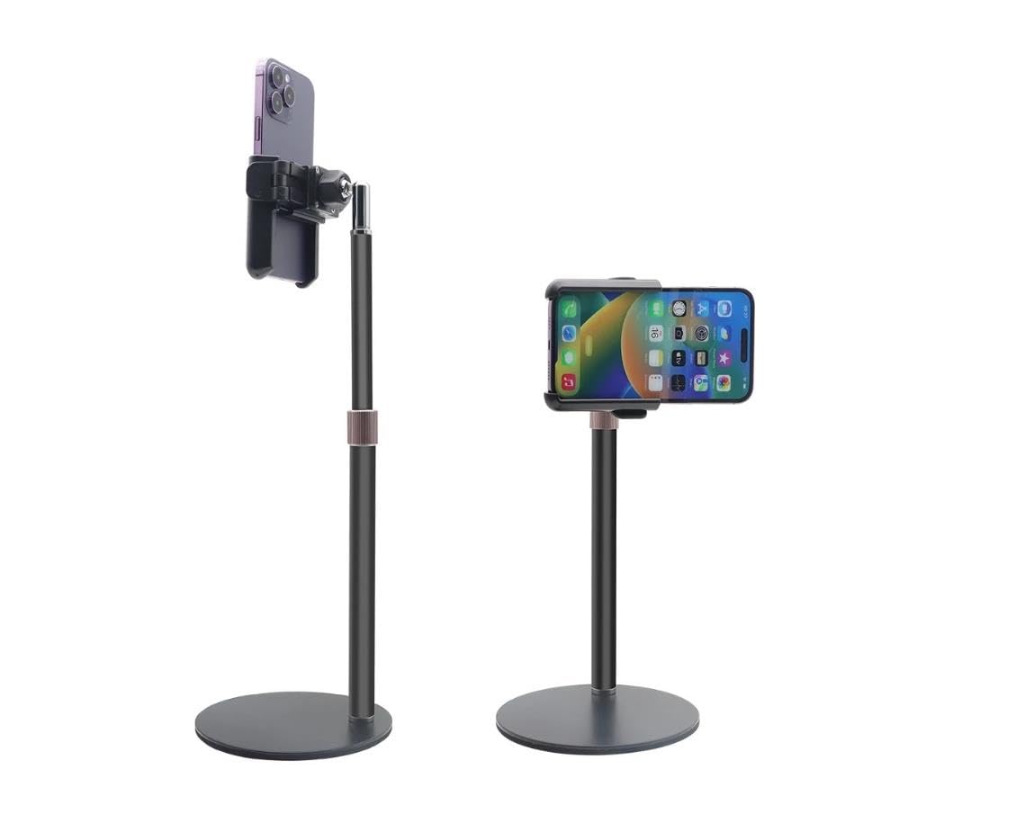 Cell Phone Gaming Phone Holder Universal Mobile Phone Stand for iPhone Android Smartphones Cell Phone Tiktok Live Streaming Car Driving Outdoor Vlog