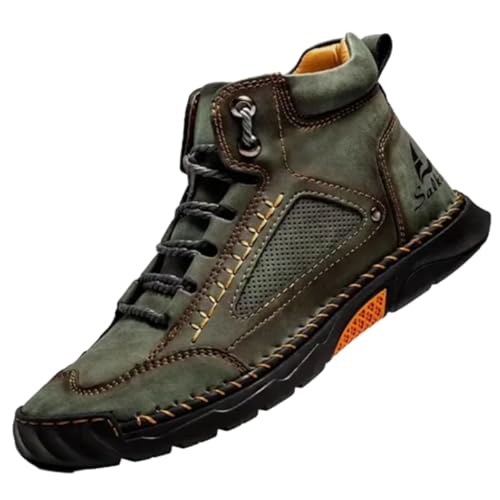 Sawbehind Men's Waterproof Handmade Leather Boots – Comfortable, Arch Support & Spacious Toe Box for Outdoor Adventures