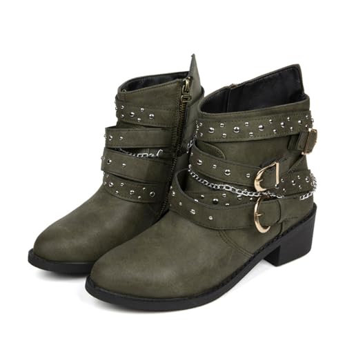 Bottines d'hiver pour femme Generisch avec boucle et zip