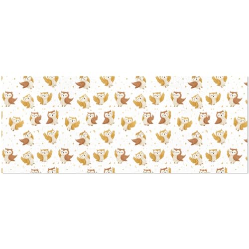 OTVEE Night Owl Pattern with Stars and Moon Design Birthday Wrapping Paper Roll, Mini Roll Gift Wrap