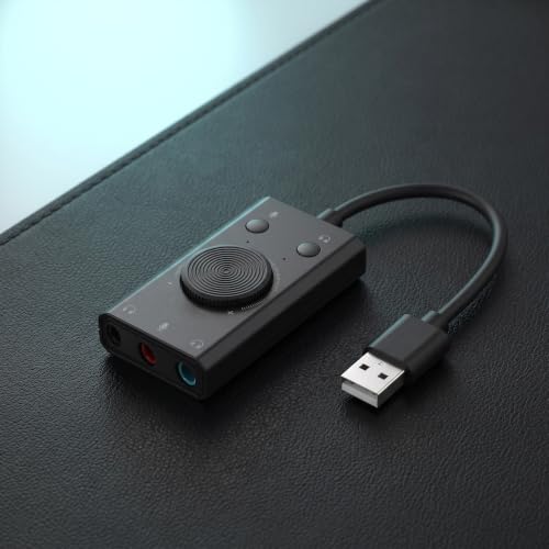 LALAFINA Zewnętrzna karta dźwiękowa z regulacją głośności, adapter audio st