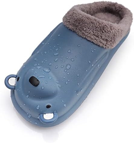 JEESA Womens Mens House Slippers Warm Fur Plush Mules Cozy Indoor Bedroom Outdoor Non-slip Home Shoes