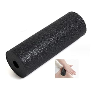 Rouleau de massage musculaire noir en mousse, soulagement des tensions musculaires et amélioration de la circulation sanguine, pour le cou, le dos et les pieds