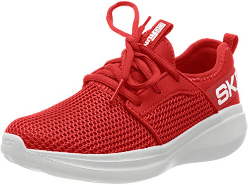 Skechers Go Run Fast Valor, Zapatillas Niños, Rojo (Red Textile/Red Synthetic/White Trim...