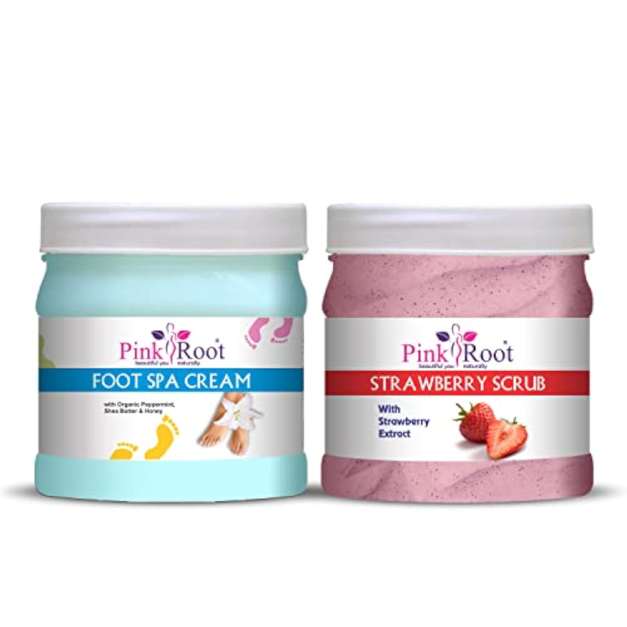 Foot Spa Cream 500gm with Strawberry Scrub, Nourishing Gift