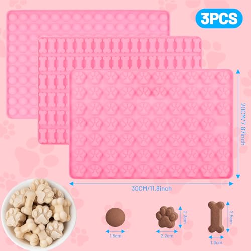Alitree Silikon Backmatte Hundekekse, Antihaftend DIY Backform Haustier Snacks, Für Hundeleckerlies Backmatten Kekse Schokolade, Mit Knochenform Klauenform Halbkugel Backpinsel Bürsten Und Teigmesser