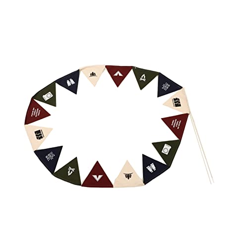 Bandeiras Triangulares de Acampamento, Bandeiras Coloridas 16 Bandeiras para Casamento