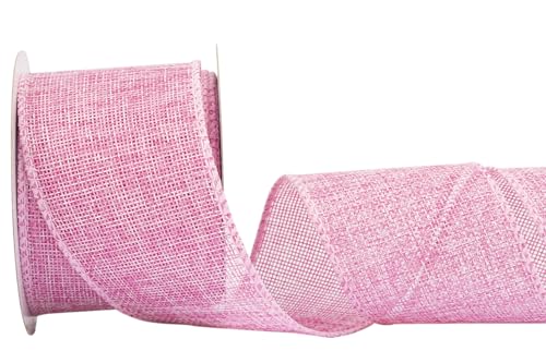 Zofrud Coreopsis Burlap Ribbon - 2.5 Inch x 10 Yards | Faux Jute Wired Ribbon for Wreaths, Christmas Decorations, Rustic Weddings, and Large Bow