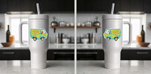 Image of Elektroplate Officially Licensed Scooby Doo Mystery Machine Trio Dynamic Decals | Premium Auto-Grade All Weather Vinyl Sticker for Car, Water Bottle, Laptop, Cooler, Phone | Made in USA | Set of 3