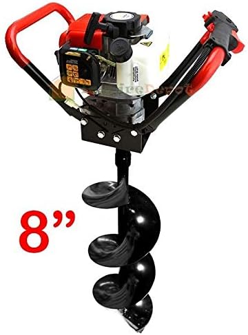 Miniatura 3 de XtremepowerUS Excavadora de agujeros de poste a gas 55CC 2 tiempos tipo V motor con taladro de excavación (incluye paquete de brocas de barrena de 6