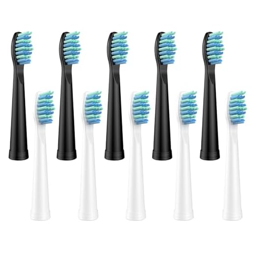 10 Pack Electric Toothbrush Replacement Heads Compatible with Sonic-FX and Fit SnapWhite for Adults and Kids, Soft Charcoal/Nylon Bristles, 5 Black+5 White