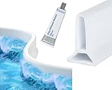 Barrera de Agua Ducha [1-2 Metros] + Pegamento Impermeable - Perfil de Silicona Anti Inundación Flexible y Autoadhesivo - Umbral de Ducha de Goma para Mamparas y Platos de ducha y bañera - 1 Metro