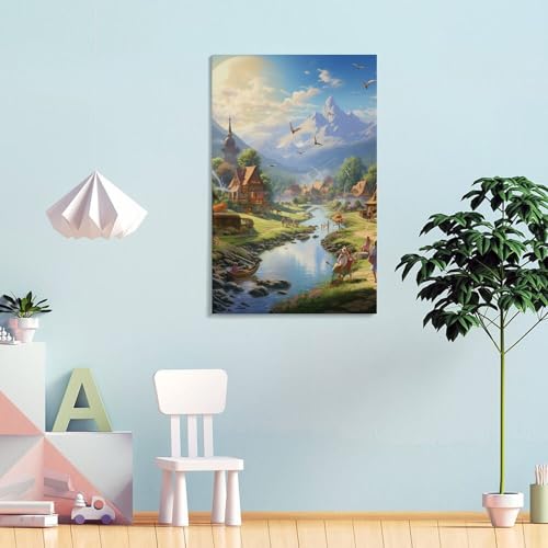 Toile impression Paradis tableau décoration murale moderne 40x60 - 4