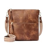 WESTBRONCO Crossbody Purses for Women, Medium Shoulder Handbags Vegan Leather Casual Satchel with Guitar Strap