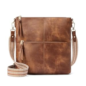 WESTBRONCO Crossbody Purses for Women Medium Shoulder Bag Vegan Leather Handbags with Guitar Strap