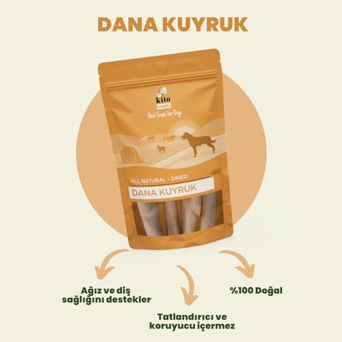 Kito Kurutulmuş Dana Kuyruk Çiğnemelik Köpek Ödül Maması%100 Doğal, Glutensiz, Organik 100 gr(Dog Treat) - Görsel 4