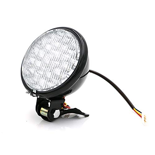 DKMOTORK 0012 Front Motorcycle Led Headlight Vintage Retro 5 inches Universal for Chopper Bobber Cruiser Black