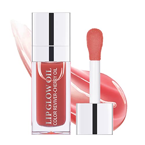 Lip Oil, Hydrating Lip Glow Oil, Lip Plumper Gloss, Moisturizing Lip Oil, No-Sticky Transparent Plumping Lip Gloss, Lip Gloss Lip Balm Lip Care (Rosewood) #TOP2