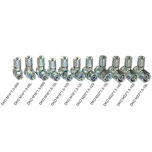 Image of XZT DKO Metric 11 Pack Hydraulic Swivel Run tees,hydrulic tee Connector,Tester Coupling Set for Hydraulic System, Excavator Construction Machinery