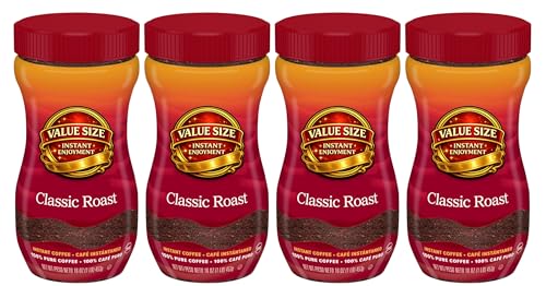 Instant Coffee Crystals, Classic Roast, 16 oz Jar, Bold Flavor,