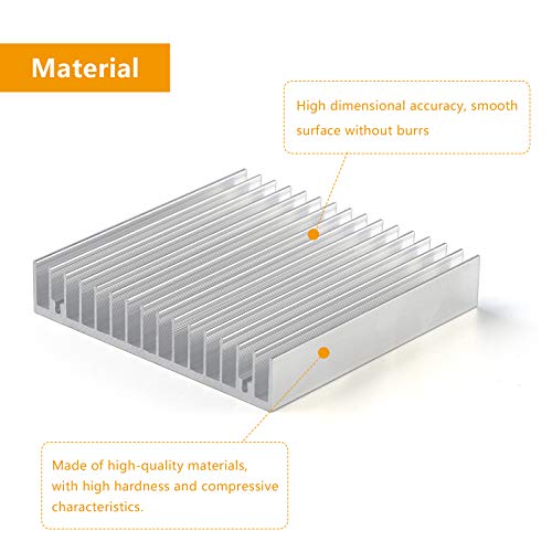 Esumic Aluminum Heatsink Heatsink Module 16 Heatsinks For High Power Transistor Semiconductor Devices 100X100X18Mm And 1Roll 20Mm X 25M Double Sided Adhesive Thermal Tape For Ic Module, Pc Computer #TOP2