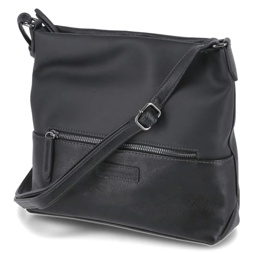 TOM TAILOR Gia Damen Umhängetasche Crossbody Bag Mittelgroß Schwarz