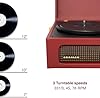 Crosley Voyager Giradischi con 2 altoparlanti, Bluetooth In & Out e AUX - Giradischi Vintage a 3 velocità - Per vinili da 7", 10" e 12" - Portatile con custodia integrata (Rosso Bordeaux) #3