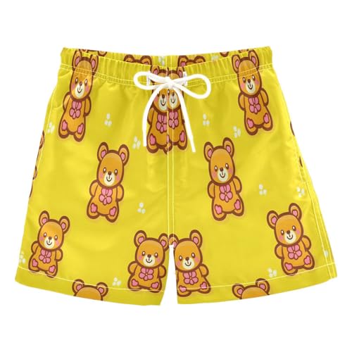 Boys Swim Trunks Toddler Swim Shorts Little Boys Swimwear Flower Bear Bathing Suit Swimsuit