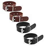 Angoily Correas Ajustables para Cesta de Bicicleta Infantil, 2 Pares de Correas de Cuero Marrón y Negro, Accesorio Desmontable y Resistente para Cestas de Ciclismo, Complemento