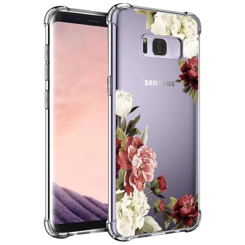 Image of Sailundeng Phone Case for Galaxy S8 Case, Samsung S 8 G950F Cases girls women, Slim Shockproof Clear Floral Pattern Flexible TPU Protective Cover for Samsung Galaxy S8 Blossom Flower