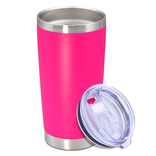 Eyasure 20 oz Stainless Steel Coffee Mug, Hot Pink 12PCS