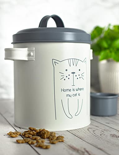 Sendez Trockenfutterdose mit Deckel und Löffel Mettaldose Tierfutter Vorratsdose Katzenfutterbox Futteraufbewahrung Katze