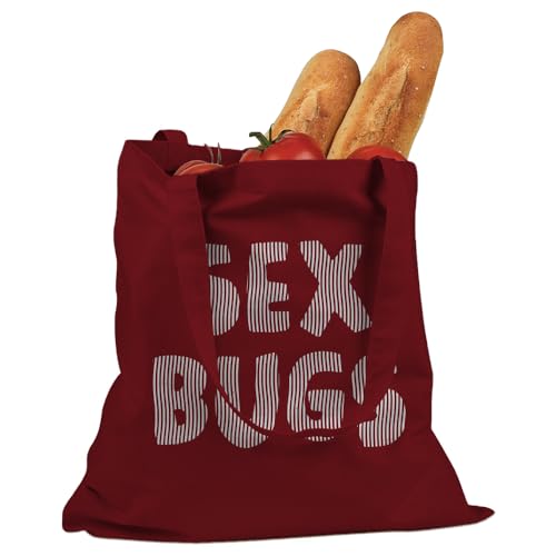 Indica Plateau Sex Bugs Red Large Canvas Tote Bag