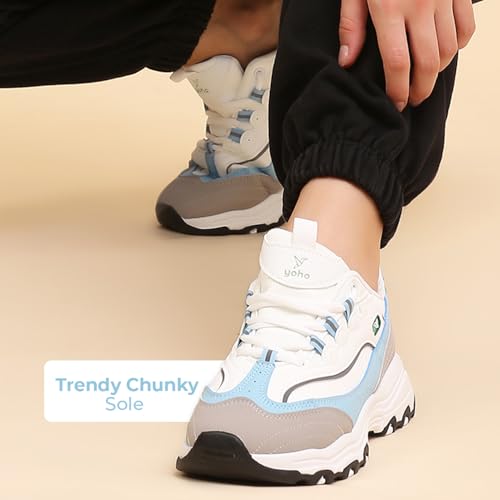 Image of YOHO Women's Chonks Sporty Comfortable Chunky Sneakers | Lightweight & Breathable | Everyday Shoes for Woman /Girls