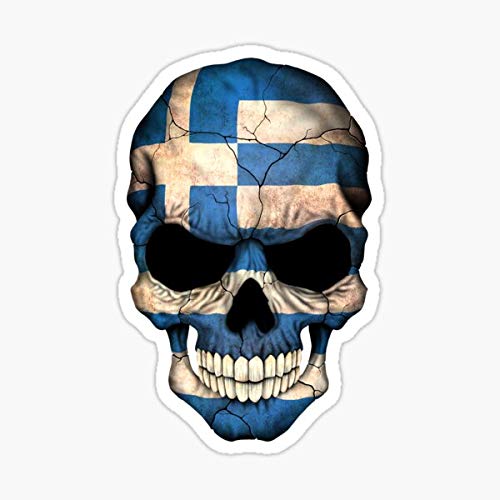 Pousutong Sticker Greek Flag Skull - My Design - Graphic