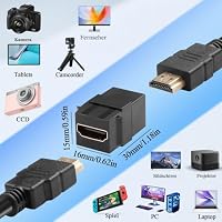 QIANRENON HDMI 2.0 Keystone Modul HD Display Koppler 4K HDMI Buchse auf Buchse Keystone Panel 180° Winkel Anschluss HDMI Keystone Wand Platten HDTV Steckdose Adapter,für Wandplatte,Schwarz,2Pcs – Ansicht 3