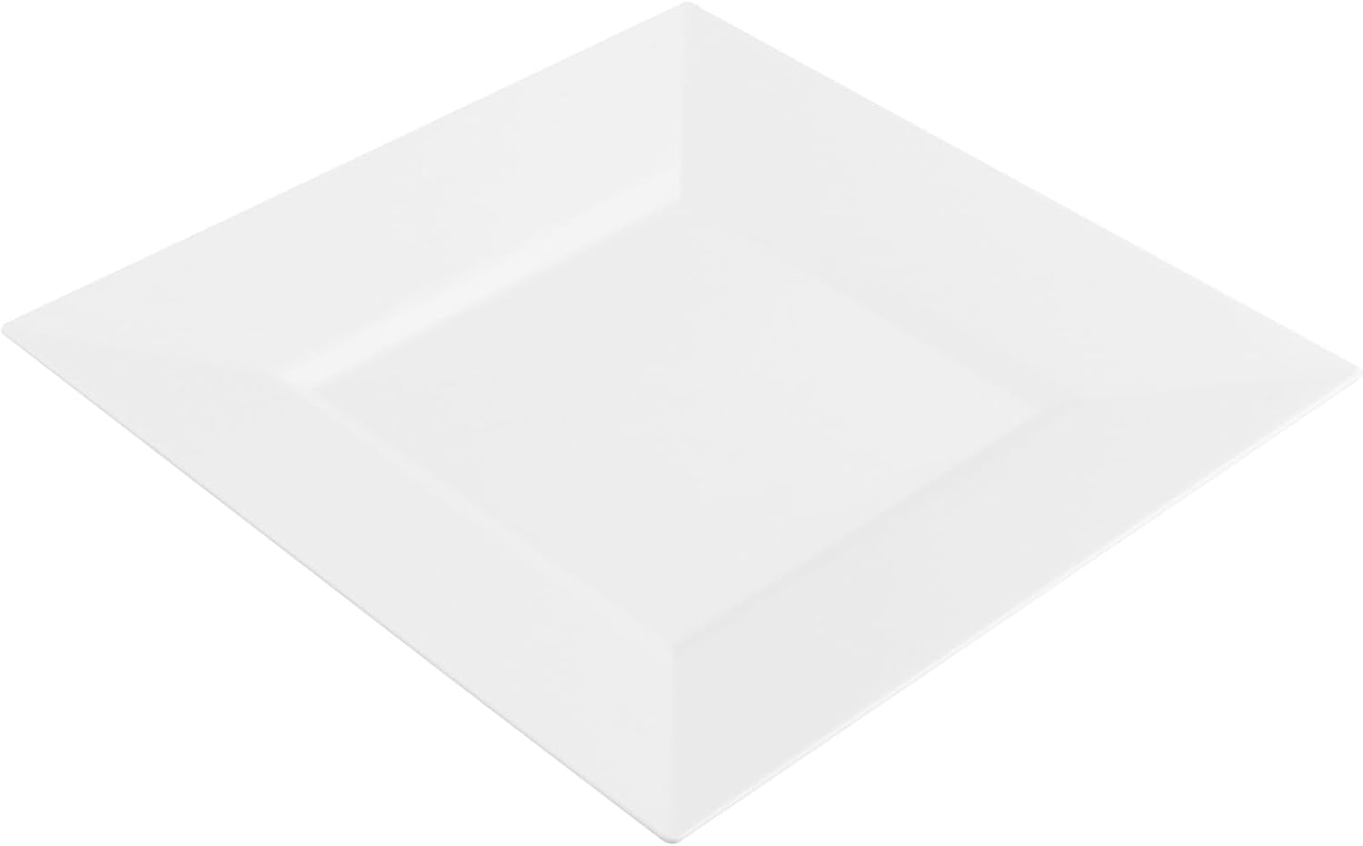 Restaurantware 8.2 x 8.2 x 0.5 Inch Party Plates 100 Disposable Plastic Dessert Plates - Square Heavy-Duty White Plastic Salad Plates Serve Sides Or Appetizers For Weddings Or Catering