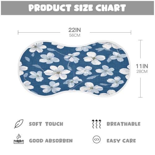 Flower Plant Burp Cloths Cotton Baby Washcloths,Large 22x11in Burping Cloth Absorbent and Soft for Newborn Baby Boys and Girls,4 Pack4