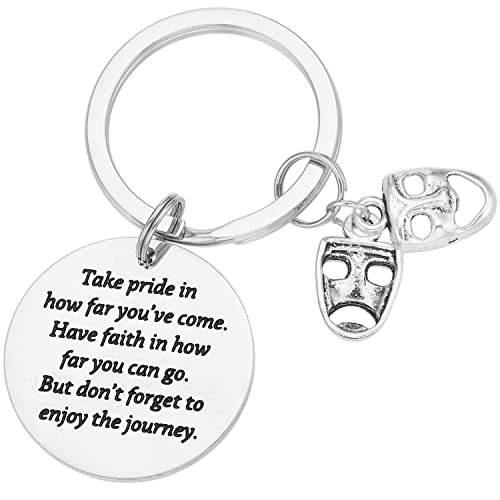 Image of Theater Gifts Keychain for Women Men Actress Present Comedy Tragedy Keychains Jewelry Theater Keychain