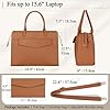 RAINSMORE Sac Cabas Femmes Sac à Main Grande Capacité PU Cuir Sac Ordinateur 15.6 Pouces Imperméable Sac de Cours Lycee Sac Bandoulieres Epaule pour Affaires Travail Marron #3