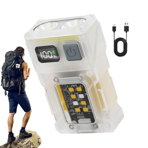 Linterna De Bolsillo - Portátil con Luz Fluorescente | Luz Recargable Multimodos Rotable Magnética Portátil Para Senderismo Emergencias Exteriores Defensa
