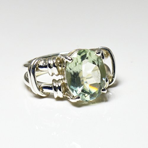 Bague améthyste verte en argent sterling, cadeau de naissance idéal